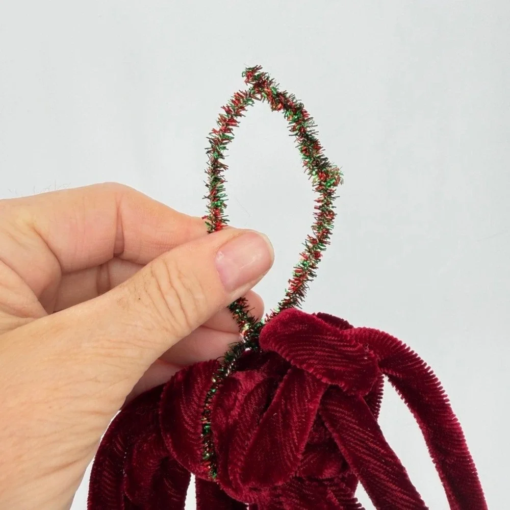 Jingle Bell Door Hanger Velvet Ribbon Christmas Holiday Decor Trio of Bells 19